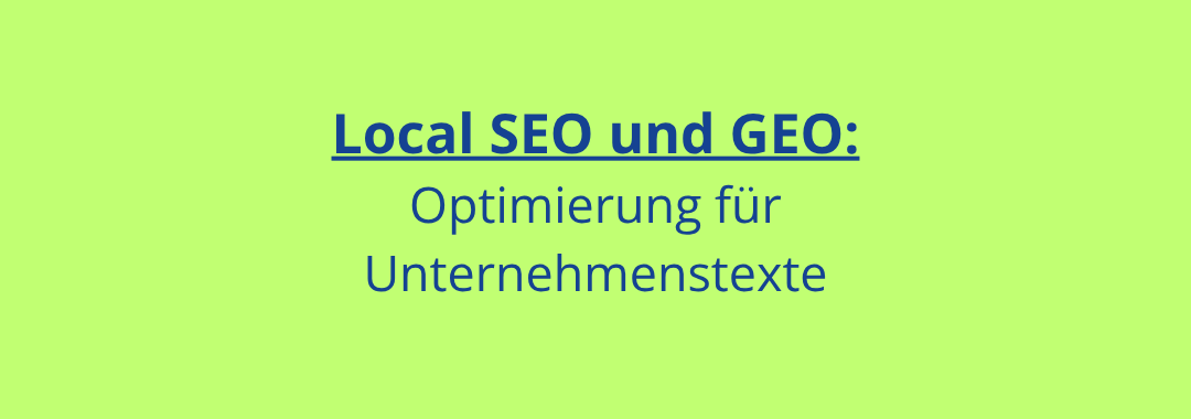 Lokales Ranking GEO-Optimierung