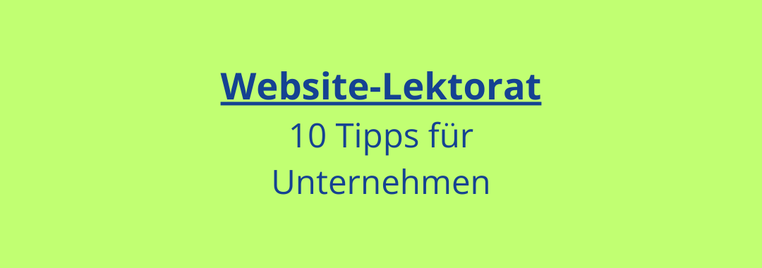Website-Lektorat Tipps